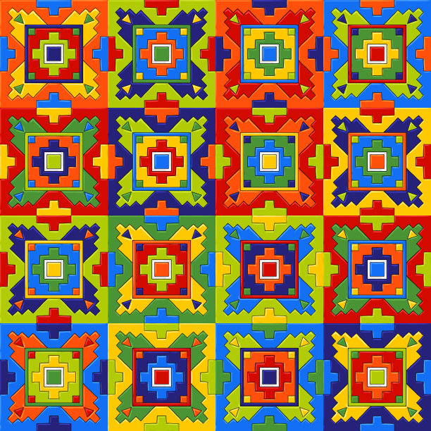 墨西哥塔拉维拉瓷砖图案。图片下载