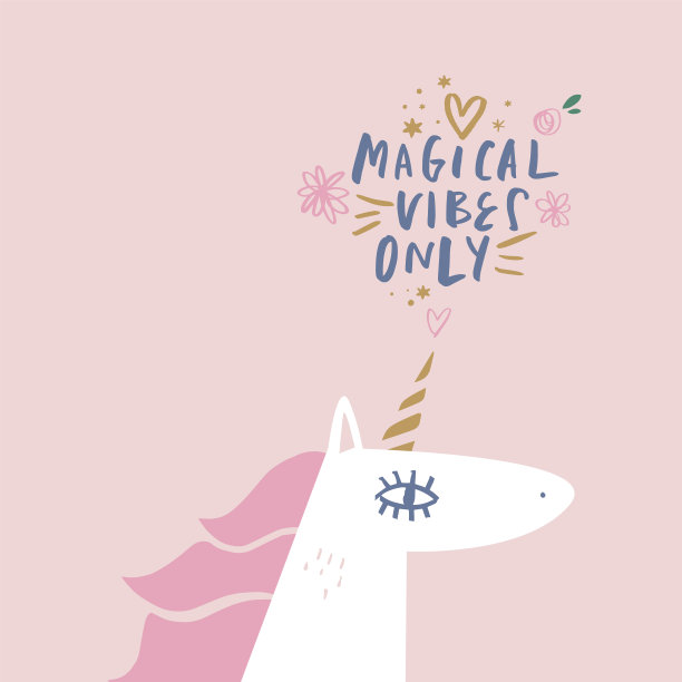 独角兽派对矢量，可爱的托儿所墙壁艺术，动物版画，粉彩婴儿室装饰图片，剪贴艺术图片下载