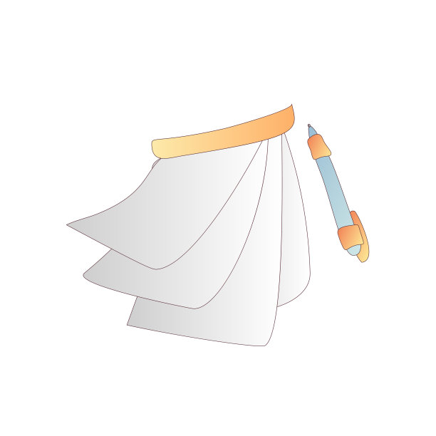 可爱的卡通矢量书，笔记本，日历，日记本和日记本图标与钢笔。漫画书的图标。学校的书，大学的笔记本。白色背景的笔记本。教育卡通彩色图标素材图片