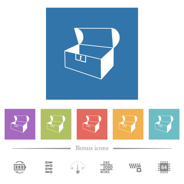 空开的保险箱平面白色图标在方形背景图片下载