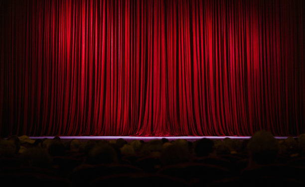 红色舞台幕布纹理背景图片下载