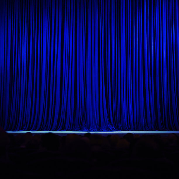 蓝色舞台幕纹理背景图片下载