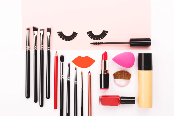 创造性的化妆品的背景。图片下载