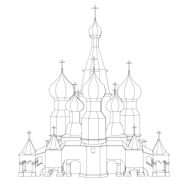 带有圆顶的教堂轮廓。前视图。矢量图图片下载
