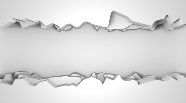 黑暗的破坏在白色的石墙上撕开了一个洞图片下载