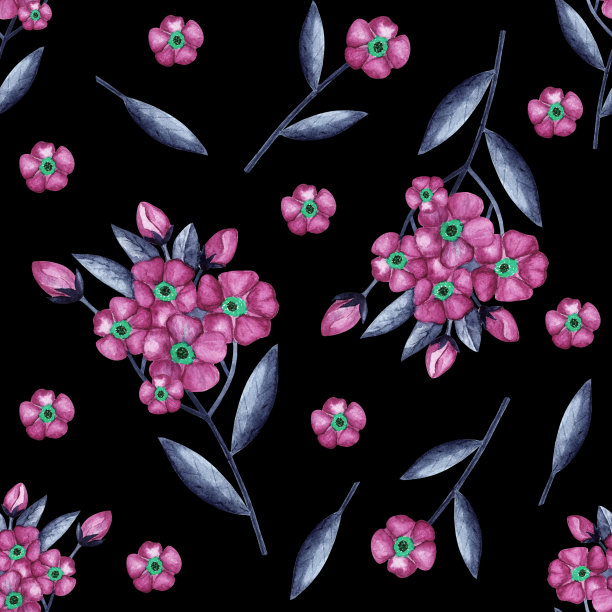 水彩无缝花卉图案图片下载