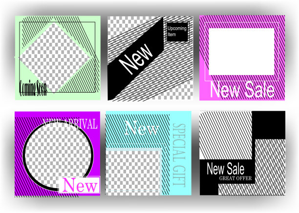 可编辑的方形抽象几何横幅模板社交媒体发布推广品牌时尚。的故事。流媒体图片下载