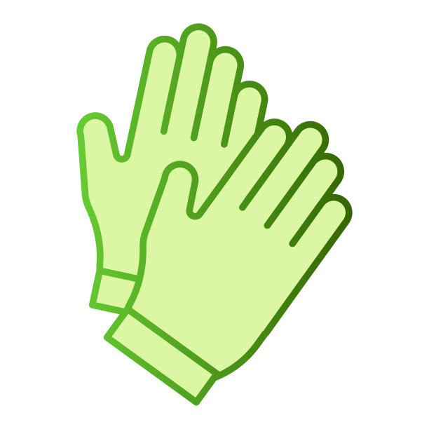 手套平图标。花园手套绿色图标在时尚的平面风格。工作服装渐变风格设计，专为网页和应用设计。Eps 10。图片下载