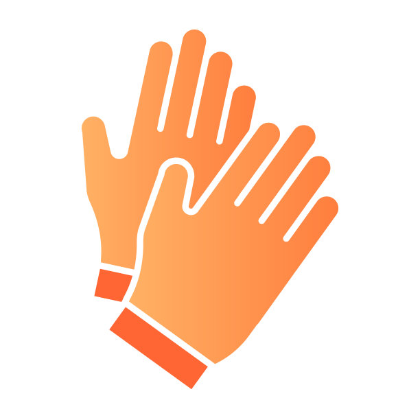 手套平图标。花园手套颜色图标在时尚的平底风格。工作服装渐变风格设计，专为网页和应用设计。Eps 10。图片下载