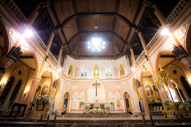 这是这个国家非常美丽的基督教圣地。2019年2月18日，泰国Chanthaburi，无玷圣婴大教堂图片下载