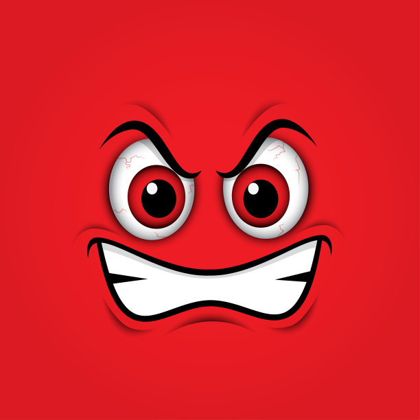 愤怒的表情符号，表情符号，笑脸-矢量插图图片下载