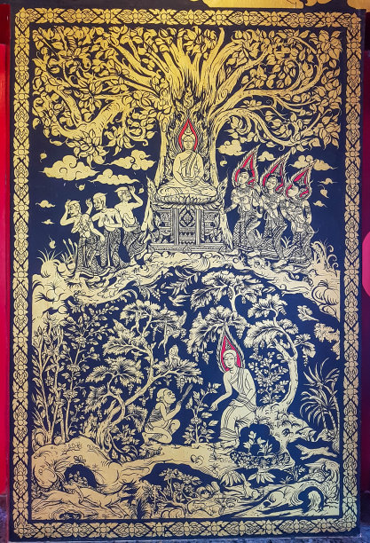 寺庙里的壁画图片下载