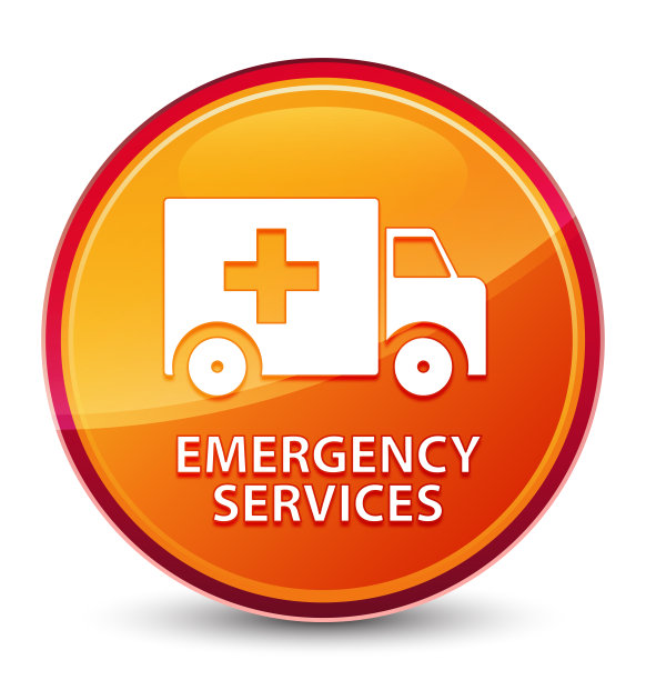 应急服务专用玻璃橙色圆形按钮图片下载