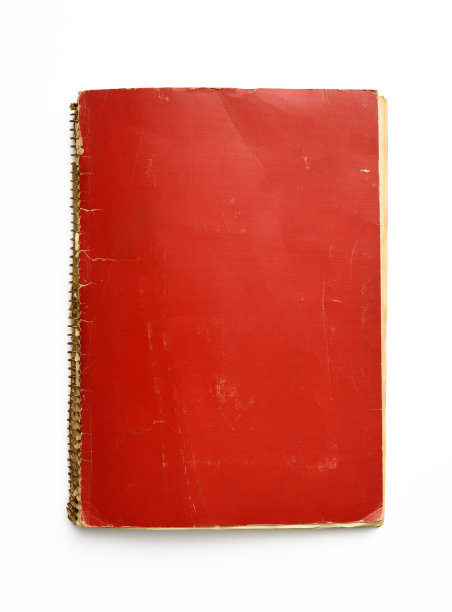 孤立的照片的旧红色螺旋笔记本在白色的背景图片下载