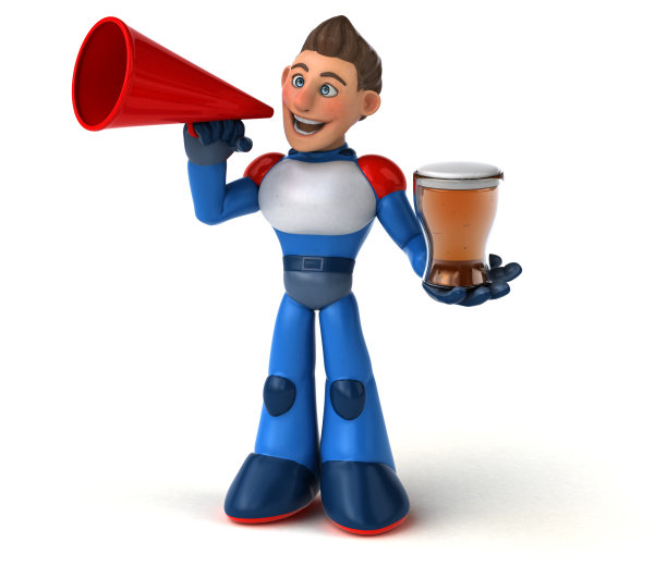 超级现代超级英雄- 3D插图图片下载