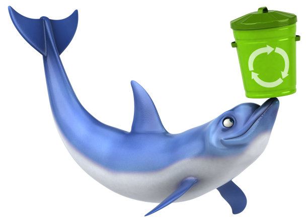 有趣的海豚- 3D插图图片下载