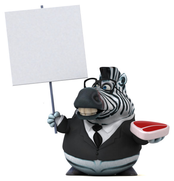 有趣的斑马- 3D插图图片下载