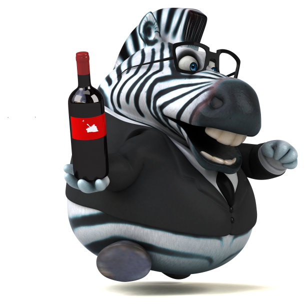 有趣的斑马- 3D插图图片下载