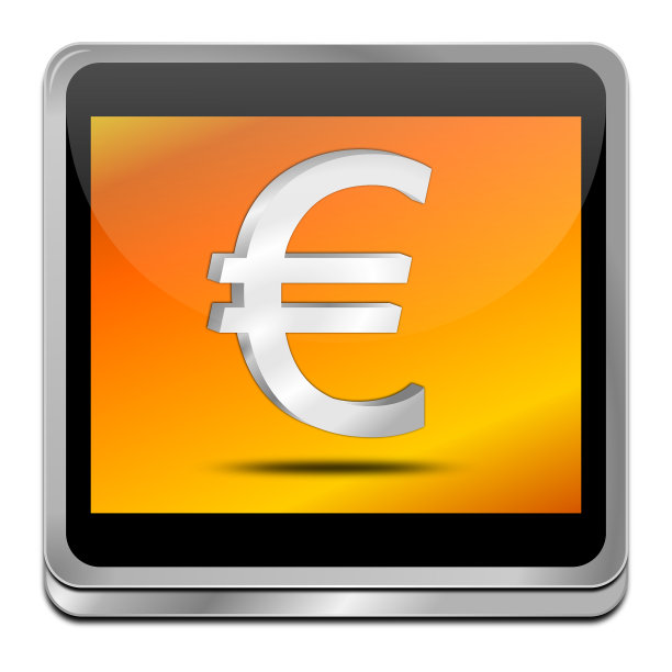 按钮与欧洲标志- 3D插图图片下载