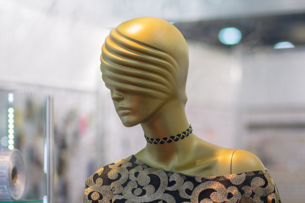 穿着衣服的女模特在商店里。时尚图片下载