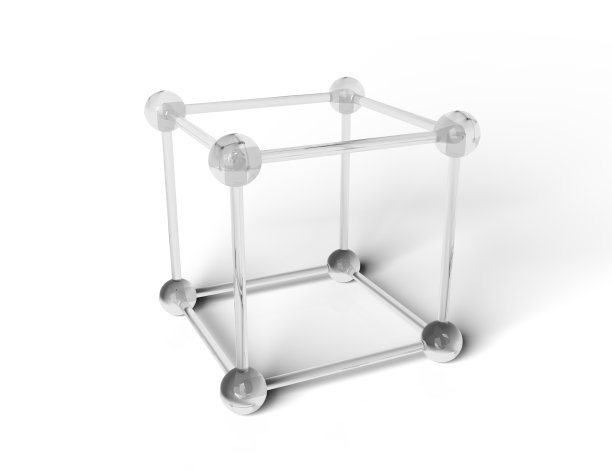 透明线框立方体图片下载