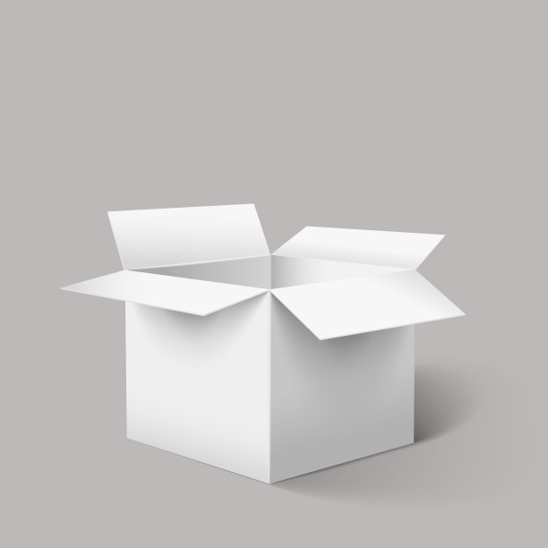 矢量打开现实的纸盒透明的背景，准备使用。图片下载