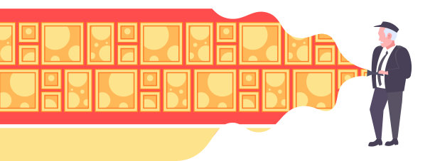 高级男保安员手持手电筒男子守卫站在楼前楼道走廊使用手电筒男子卡通人物全长平横旗图片下载