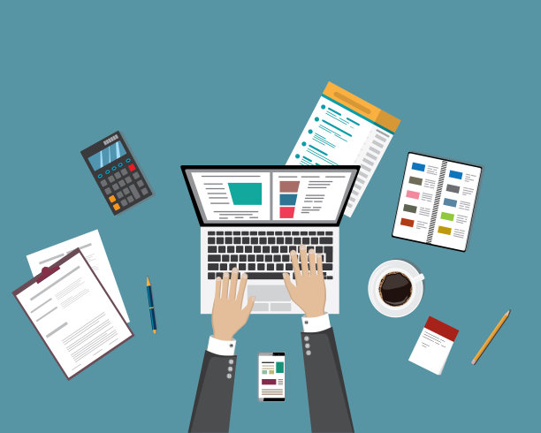 俯视图的工作场所背景图片下载