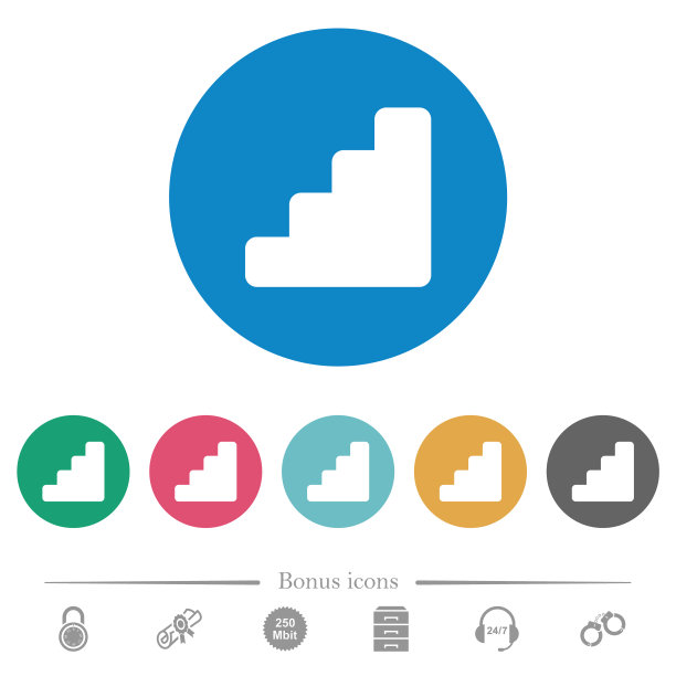 楼梯扁平圆形图标图片下载