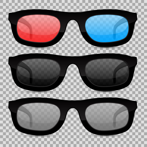 眼镜设置在透明背景上素材图片