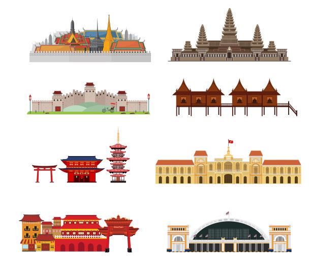亚洲旅游地标及旅游景点图片下载