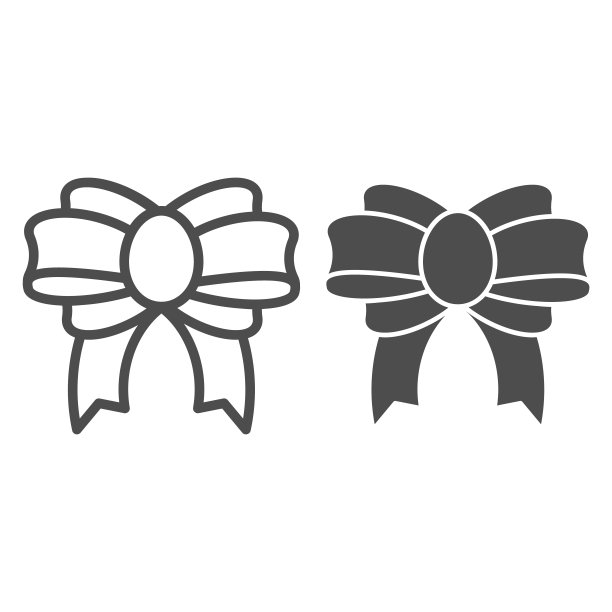 呈现船首线和字形图标。节日装饰矢量插图孤立在白色。可爱的结轮廓风格设计，专为网页和应用程序。Eps 10。图片下载