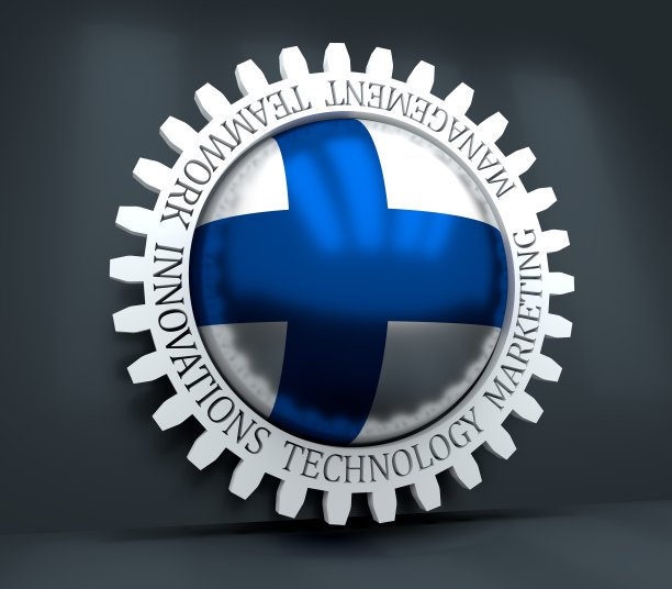 齿轮与国旗图片下载