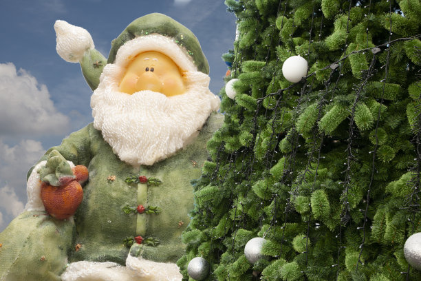 圣诞老人和老式闹钟，模拟闹钟，午夜时间图片下载