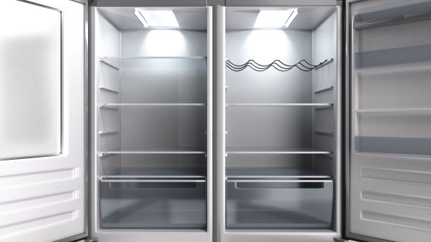 空开不锈钢现代冰箱3d插图图片下载