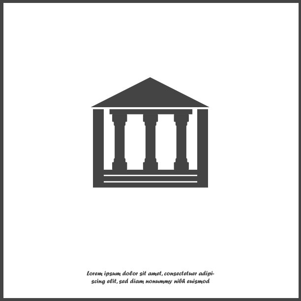 在白色孤立的背景上的一个商业办公大楼的矢量图标。图片下载