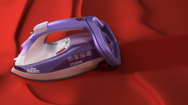 现代铁器在织物3d渲染上留下一个均匀的痕迹图片下载