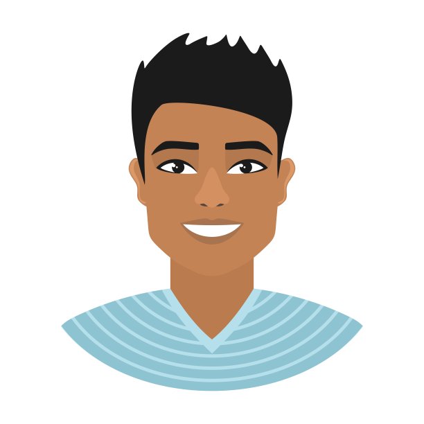 身穿蓝色条纹衬衫的微笑亚洲男人肖像素材图片