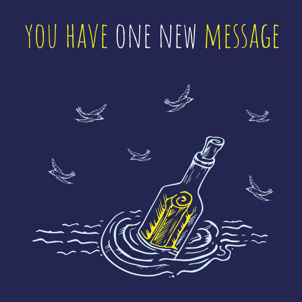 海瓶新的信息海报与鸟类在黑暗的背景图片下载