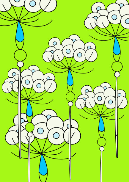 绿色背景上的白花图片下载