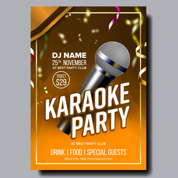 卡拉ok海报矢量。舞蹈活动。卡拉ok的工作室。音乐记录。老酒吧。星秀。现代的声音。创造性的布局。音频元素。演讲者标签。现实的例子图片下载
