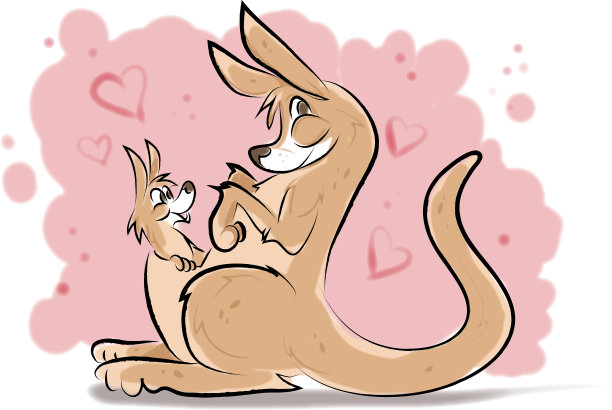 袋鼠和小乔伊的颜色图片下载