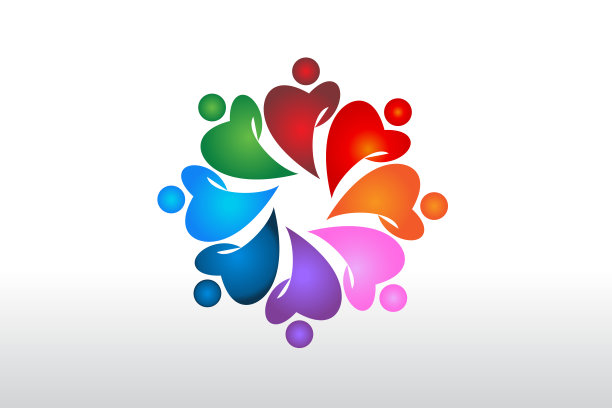 团队合作事业慈善爱心爱心形状矢量图片下载
