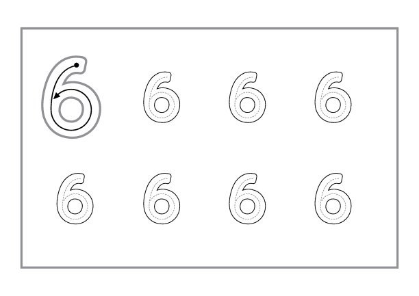 免费手写页书写数字学习数字，数字跟踪工作表为幼儿园向量图片下载