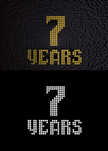 黄金数字七年。三维渲染图片下载