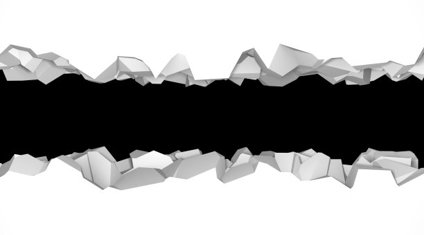 黑暗的破坏在白色的石墙上撕开了一个洞图片下载