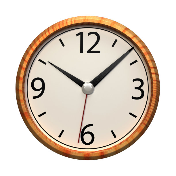 办公室挂钟隔离在白色背景。三维渲染图片下载