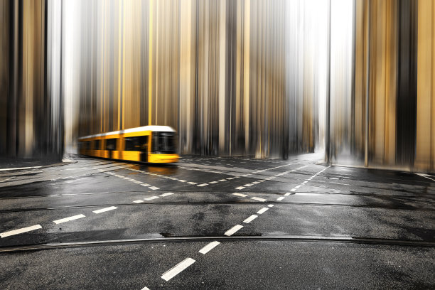 欧洲德国柏林的抽象街道。图片下载