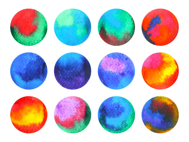 彩色水彩画纸上插图手绘设计图片下载