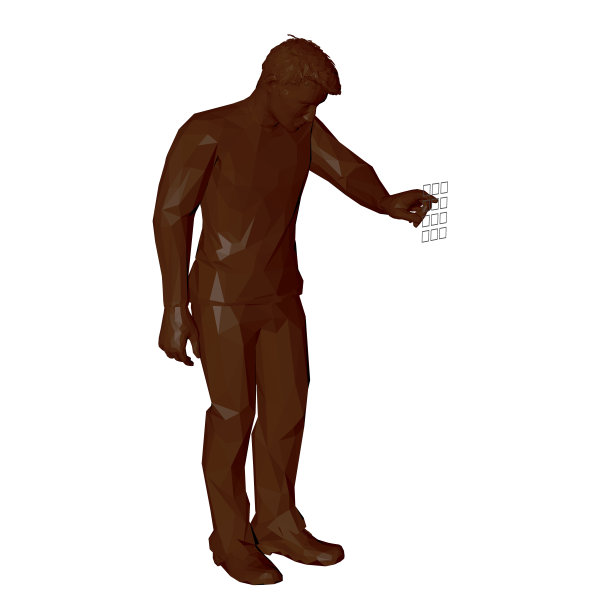 人输入密码。3d低多边形矢量插图。图片下载